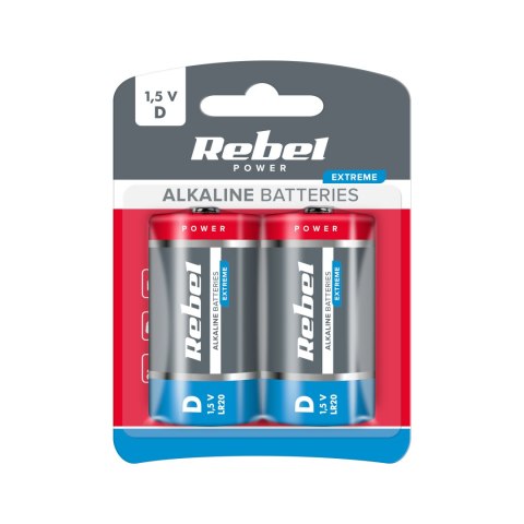 BATERIE ALKALICZNE REBEL EXTREME LR20 2SZT/BL. BATERIE ALKALICZNE REBEL EXTREME LR20 2SZT/BL.