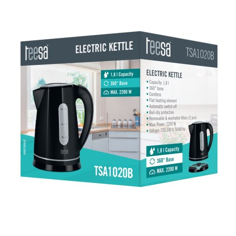 CZAJNIK ELEKTRYCZNY TEESA, 2200 W, CZARNY, 1,8L CZAJNIK ELEKTRYCZNY TEESA, 2200 W, CZARNY, 1,8L