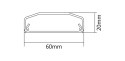 LISTWA MASKUJĄCA PLASTIKOWA BIAŁA 60x20x750MM LISTWA MASKUJĄCA PLASTIKOWA BIAŁA 60x20x750MM