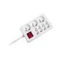 PRZEDŁUŻACZ SIECIOWY REBEL 7 GNIAZD Z  PRZEŁĄCZNIKIEM , 3M (1,5MM)