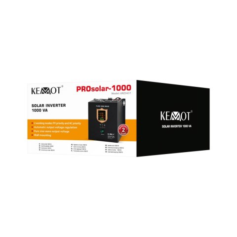 PRZETWORNICA SOLARNA NAŚCIENNA ( INWERTER ) KEMOT PROSOLAR-1000 ( 12V 230V 1000VA/700W ) PRZETWORNICA SOLARNA NAŚCIENNA ( INWERTER ) KEMOT PROSOLAR-1000 ( 12V 230V 1000VA/700W )