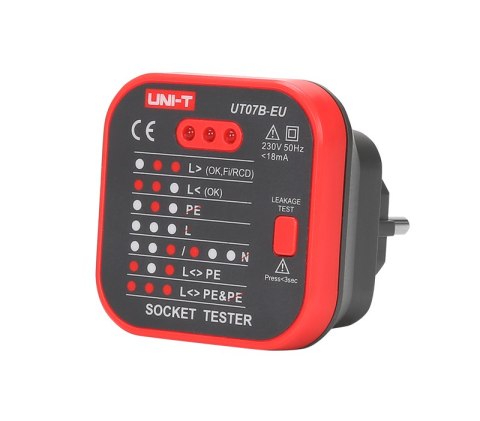 TESTER GNIAZD SIECIOWYCH Z FUNKCJĄ S PRAWDZANIA RCD UNI-T UT07B-EU TESTER GNIAZD SIECIOWYCH Z FUNKCJĄ S PRAWDZANIA RCD UNI-T UT07B-EU