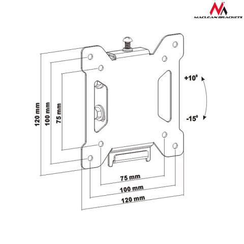 UCHWYT DO TELEWIZORA MACLEAN, MAx VESA 100x100, 13-27", 20KG, CZARNY, MC-596 UCHWYT DO TELEWIZORA MACLEAN, MAx VESA 100x100, 13-27", 20KG, CZARNY, MC-596