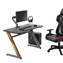 BIURKO GAMINGOWE CZARNE NANORS RS120 50KG MAx, WYSOKOŚĆ 750MM