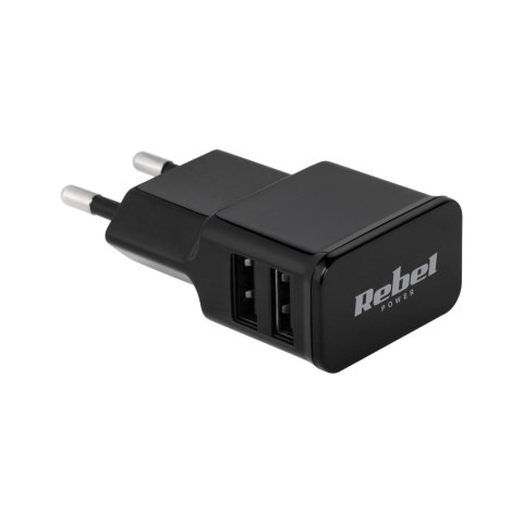 ŁADOWARKA SIECIOWA REBEL 2xUSB 2000 MA ŁADOWARKA SIECIOWA REBEL 2xUSB 2000 MA