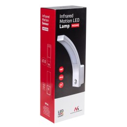 LAM PA LED Z CZUJNIKIEM RUCHU MACLEAN, CZUJNIK RUCHU PIR, KOLOR SREBRNY, 10W, IP54, 750LM, BARWA NEUTRALNA BIAŁA (4000K) MCE244 S