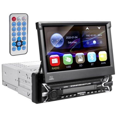 RADIOODTWARZACZ SAMOCHODOWY AUDIOCORE, WYSUWANY DOTYKOWY PANEL LCD 7" 1080P, MP5, AVI DIVX, BLUETOOTH, RDS, PILOT W ZESTAWIE, AC RADIOODTWARZACZ SAMOCHODOWY AUDIOCORE, WYSUWANY DOTYKOWY PANEL LCD 7" 1080P, MP5, AVI DIVX, BLUETOOTH, RDS, PILOT W ZESTAWIE, AC