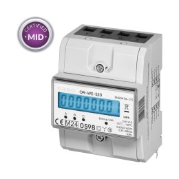 3-FAZOWY LICZNIK ENERGII ELEKTRYCZNEJ, 80A, MID, 3 MODUŁY, DIN TH-35MM