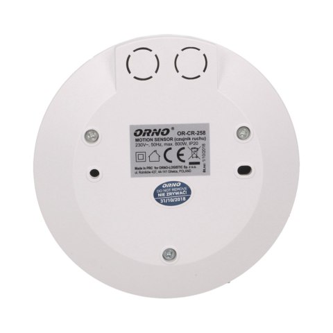 CZUJNIK RUCHU 360 ST. IP20, 800W, ULTRA PŁASKI - 2,5CM, MINI CZUJNIK RUCHU 360 ST. IP20, 800W, ULTRA PŁASKI - 2,5CM, MINI