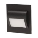DRACO LED 1,2W, O PRAWA SCHODOWA  PODTYNKOWA, 12V DC, 100LM, 3000K, CZARNA