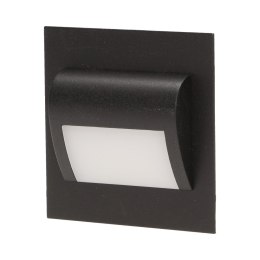 DRACO LED 1,2W, O PRAWA SCHODOWA  PODTYNKOWA, 12V DC, 100LM, 3000K, CZARNA