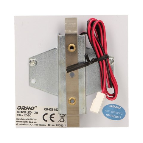 DRACO LED 1,2W, O PRAWA SCHODOWA PODTYNKOWA, 12V DC, 100LM, 6000K, BIAŁA DRACO LED 1,2W, O PRAWA SCHODOWA PODTYNKOWA, 12V DC, 100LM, 6000K, BIAŁA