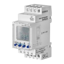 ELEKTRONICZNY  PROGRAMATOR CZASOWY, 52  PROGRAMY, 3 JĘZYKI MENU, 2 MODUŁY, DIN TH-35MM