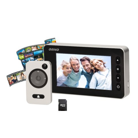 ELEKTRONICZNY WIZJER DO DRZWI 4,7" Z FUNKCJĄ NAGRYWANIA NA KARTĘ MICRO SD, CZUJNIKIEM RUCHU I MENU W 9 JĘZYKACH, BATERYJNY