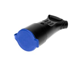 HERMETYCZNE GNIAZDO GUMOWE 2P+Z,  PROSTE, IP44, CZARNE