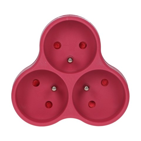 ROZGAŁĘŹNIK 3x2P+Z, RÓŻOWY ROZGAŁĘŹNIK 3x2P+Z, RÓŻOWY