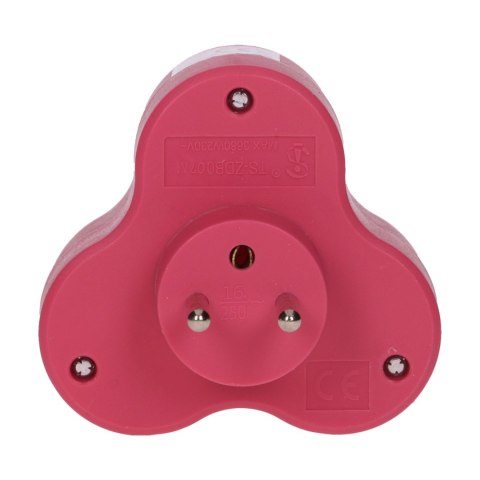 ROZGAŁĘŹNIK 3x2P+Z, RÓŻOWY ROZGAŁĘŹNIK 3x2P+Z, RÓŻOWY