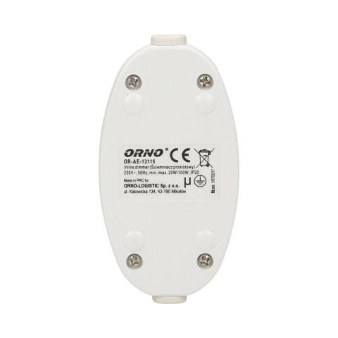 ŚCIEMNIACZ NAKABLOWY 20-100W, BIAŁY ŚCIEMNIACZ NAKABLOWY 20-100W, BIAŁY