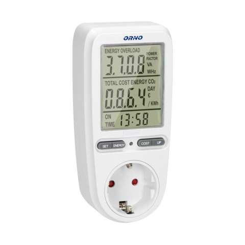 WATOMIERZ, KALKULATOR ENERGII Z WYŚWIETLACZEM LCD, WERSJA SCHUKO WATOMIERZ, KALKULATOR ENERGII Z WYŚWIETLACZEM LCD, WERSJA SCHUKO