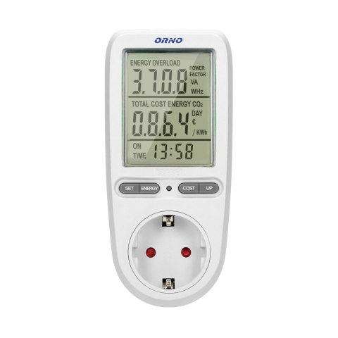 WATOMIERZ, KALKULATOR ENERGII Z WYŚWIETLACZEM LCD, WERSJA SCHUKO WATOMIERZ, KALKULATOR ENERGII Z WYŚWIETLACZEM LCD, WERSJA SCHUKO