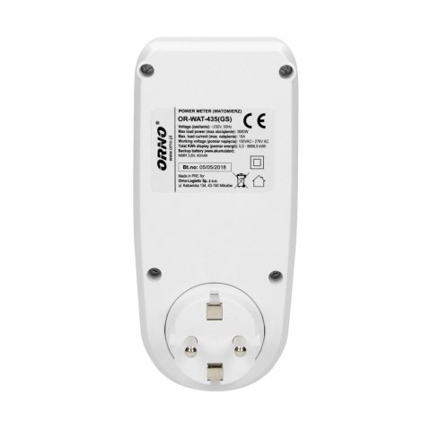 WATOMIERZ, KALKULATOR ENERGII Z WYŚWIETLACZEM LCD, WERSJA SCHUKO WATOMIERZ, KALKULATOR ENERGII Z WYŚWIETLACZEM LCD, WERSJA SCHUKO