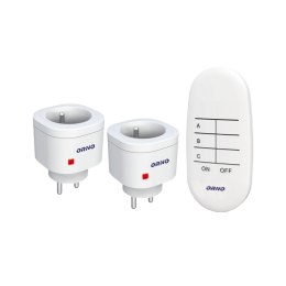 ZESTAW BEZ PRZEWODOWYCH MINI GNIAZD STEROWANYCH  PILOTEM 2+1