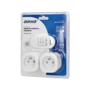 ZESTAW BEZ PRZEWODOWYCH MINI GNIAZD STEROWANYCH  PILOTEM 2+1