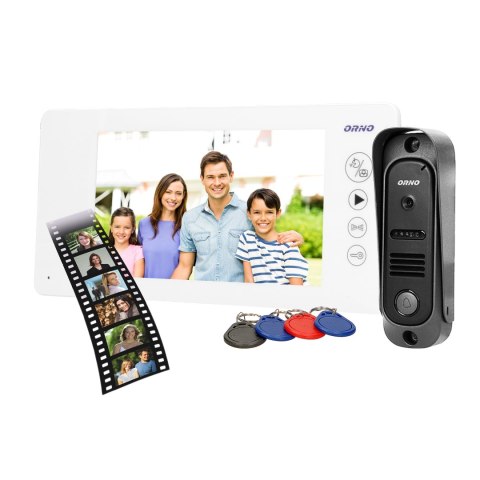 ZESTAW WIDEODOMOFONOWY BEZSŁUCHAWKOWY, KOLOR, 7" LCD, PIN HOLE, PAMIĘĆ, Z CZYTNIKIEM BRELOKÓW ZBLIŻENIOWYCH, BIAŁY, ARCUS RFID ZESTAW WIDEODOMOFONOWY BEZSŁUCHAWKOWY, KOLOR, 7" LCD, PIN HOLE, PAMIĘĆ, Z CZYTNIKIEM BRELOKÓW ZBLIŻENIOWYCH, BIAŁY, ARCUS RFID