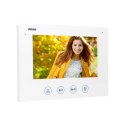 ZESTAW WIDEODOMOFONOWY BEZSŁUCHAWKOWY, KOLOR, LCD 7", Z SZYFRATOREM, NATYNKOWY, BIAŁY, CERES
