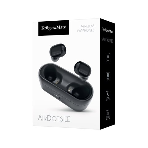 BEZ PRZEWODOWE SŁUCHAWKI DOUSZNE TWS KRUGER&MATZ AIR DOTS 1 BEZ PRZEWODOWE SŁUCHAWKI DOUSZNE TWS KRUGER&MATZ AIR DOTS 1