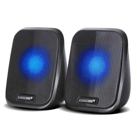 GŁOŚNIKI KOM PUTEROWE 6W USB MINIJACK BLACK AUDIOCORE AC835 LED GŁOŚNIKI KOM PUTEROWE 6W USB MINIJACK BLACK AUDIOCORE AC835 LED