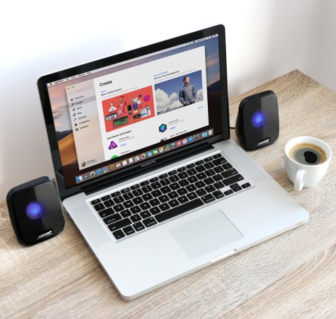 GŁOŚNIKI KOM PUTEROWE 6W USB MINIJACK BLACK AUDIOCORE AC835 LED GŁOŚNIKI KOM PUTEROWE 6W USB MINIJACK BLACK AUDIOCORE AC835 LED