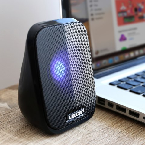GŁOŚNIKI KOM PUTEROWE 6W USB MINIJACK BLACK AUDIOCORE AC835 LED GŁOŚNIKI KOM PUTEROWE 6W USB MINIJACK BLACK AUDIOCORE AC835 LED