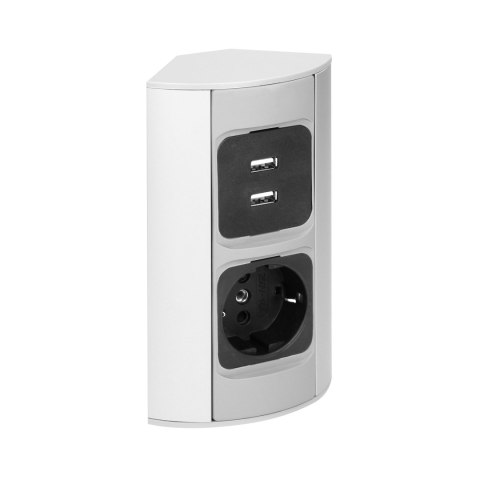 GNIAZDO MEBLOWE 1x2P+Z, 2xUSB, WERSJA SCHUKO GNIAZDO MEBLOWE 1x2P+Z, 2xUSB, WERSJA SCHUKO