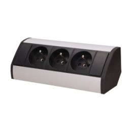 GNIAZDO MEBLOWE 3x2P+Z, CZARNO-SREBRNE