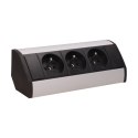 GNIAZDO MEBLOWE 3x2P+Z, CZARNO-SREBRNE