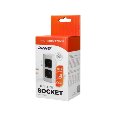 GNIAZDO MEBLOWE BEZ WYŁĄCZNIKA, 2x2P+Z GNIAZDO MEBLOWE BEZ WYŁĄCZNIKA, 2x2P+Z