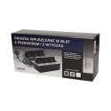GNIAZDO MEBLOWE W PUSZCZANE W BLAT Z  PŁASKIM RANTEM 3x2P+Z,  PRZEWÓD 1,5M 3x1,5MM?, SREBRNE