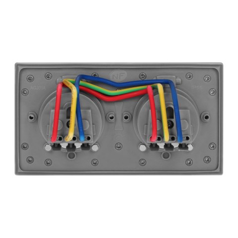 HERMETYCZNE GNIAZDO ELEKTRYCZNE PODWÓJNE, IP55 STAL NIERDZEWNA HERMETYCZNE GNIAZDO ELEKTRYCZNE PODWÓJNE, IP55 STAL NIERDZEWNA