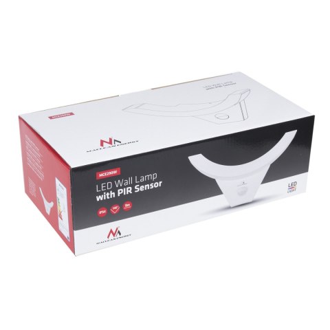 LAM PA LED Z CZUJNIKIEM RUCHU MACLEAN, CZUJNIK PIR, KOLOR BIAŁY, 10W, IP54, 800LM, MCE290 W LAM PA LED Z CZUJNIKIEM RUCHU MACLEAN, CZUJNIK PIR, KOLOR BIAŁY, 10W, IP54, 800LM, MCE290 W