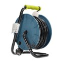 PRZEDŁUŻACZ BĘBNOWY MINI, 4 GNIAZDA 2P+Z, METALOWY STOJAK,  POLWINIT H05VV-F 3x1MM? , DŁUGOŚĆ 15M, LIMONKOWY, WERSJA SCHUKO
