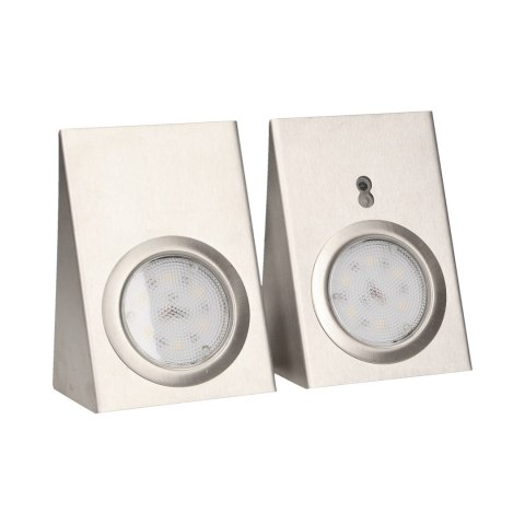 ZESTAW O PRAW PODSZAFKOWYCH LED 2,5W, 180LM, 4000K, Z WYŁĄCZNIKIEM BEZDOTYKOWYM, INOX ZESTAW O PRAW PODSZAFKOWYCH LED 2,5W, 180LM, 4000K, Z WYŁĄCZNIKIEM BEZDOTYKOWYM, INOX