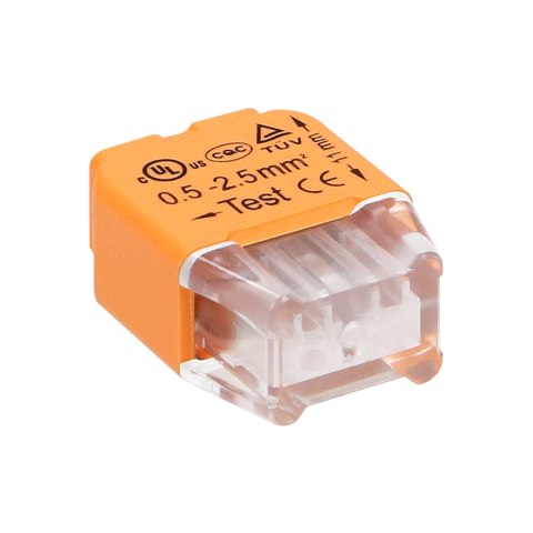 ZŁĄCZKA INSTALACYJNA WCISKANA 2- PRZEWODOWA; NA DRUT 0,75-2,5MM?; IEC 300V/24A; 100 SZT. ZŁĄCZKA INSTALACYJNA WCISKANA 2- PRZEWODOWA; NA DRUT 0,75-2,5MM?; IEC 300V/24A; 100 SZT.