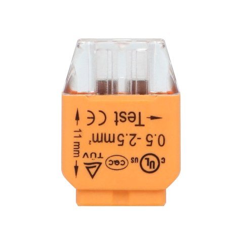 ZŁĄCZKA INSTALACYJNA WCISKANA 2- PRZEWODOWA; NA DRUT 0,75-2,5MM?; IEC 300V/24A; 100 SZT. ZŁĄCZKA INSTALACYJNA WCISKANA 2- PRZEWODOWA; NA DRUT 0,75-2,5MM?; IEC 300V/24A; 100 SZT.