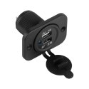 ŁADOWARKA SAMOCHODOWA 2xUSB DO MONTAŻU 3100 MA HOMOLOGACJA E24