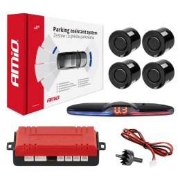 ZESTAW CZUJNIKÓW  PARKOWANIA CZUJNIKI COFANIA MAx LED 4 SENSORY CZARNE AMIO-02287