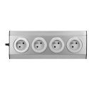 GNIAZDO MEBLOWE, KUCHENNE MONTOWANE NA RZE PY 4x2P+Z INOX Z  PRZEWODEM 1,5M.