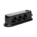 LISTWA ZASILAJĄCA NABIURKOWA Z WYŁĄCZNIKIEM 3x2P+Z, ŁADOWARKA 2xUSB 2.4A, OGRANICZNIK  PRZE PIĘĆ TYP 3, KABEL H05VV-F 3x1,5, DŁUGO