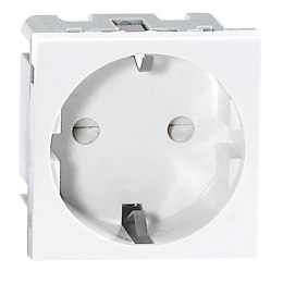 NOEN GS, GNIAZDO MODUŁOWE 45x45MM 1x2P+Z, TY P F SCHUKO, 16A 250V, BIAŁE