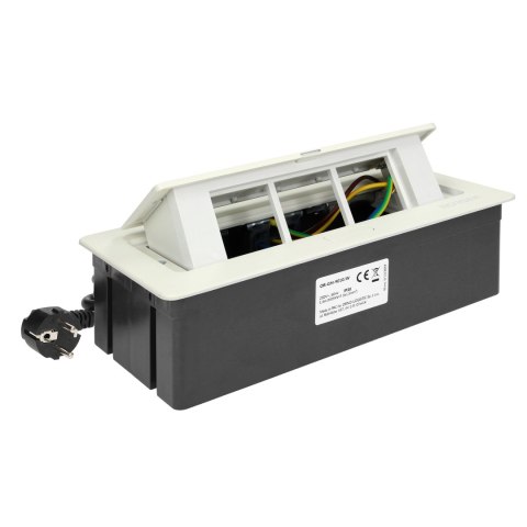 NOEN KASETA MEBLOWA W PUSZCZANA W BLAT ZE ZINTEGROWANĄ RAMKĄ PCV NA GNIAZDA MODUŁOWE 3 x 45x45MM LUB 6 x 22,5x45MM, PRZEWÓD 1,5M, NOEN KASETA MEBLOWA W PUSZCZANA W BLAT ZE ZINTEGROWANĄ RAMKĄ PCV NA GNIAZDA MODUŁOWE 3 x 45x45MM LUB 6 x 22,5x45MM, PRZEWÓD 1,5M,